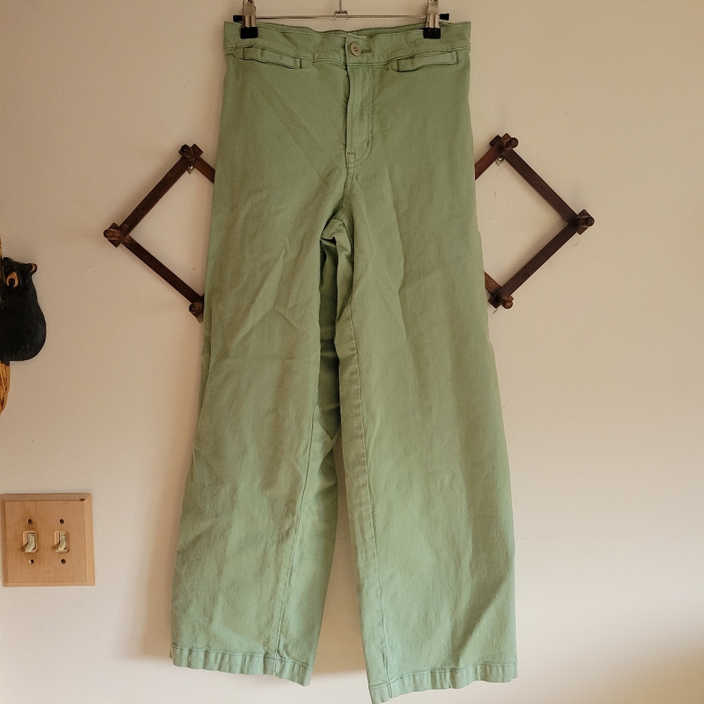 Madewell Emmet Wide Leg Crop Jean Denim Green Small 26
